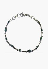 beautiful itsy-bitsy silver natural turquoise birthstone bracelet